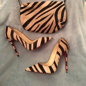Christian Louboutin So Kate PonyHair Zebra Print
